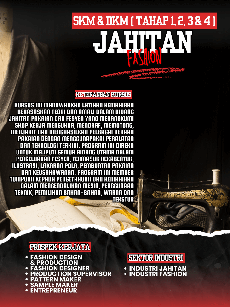 8 kursus jptn skm dkm jahitan